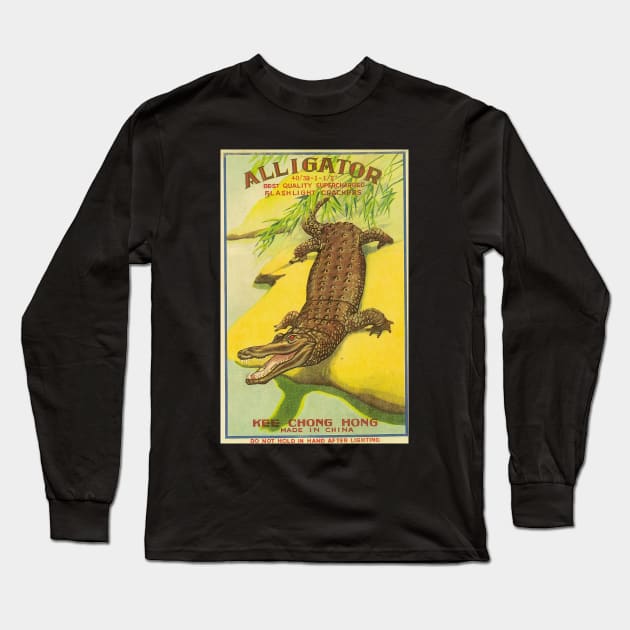 VINTAGE FIRECRACKER ALLIGATOR Long Sleeve T-Shirt by kakeanbacot